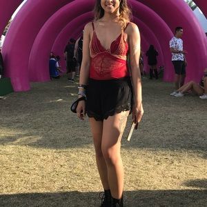 Red Lace Bodysuit